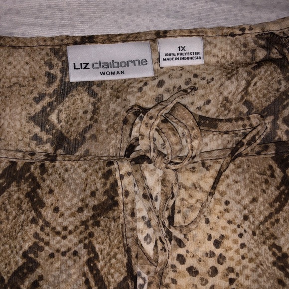 *SALE* Sheer Liz Claiborne Snake Skin Shirt - Picture 2 of 4